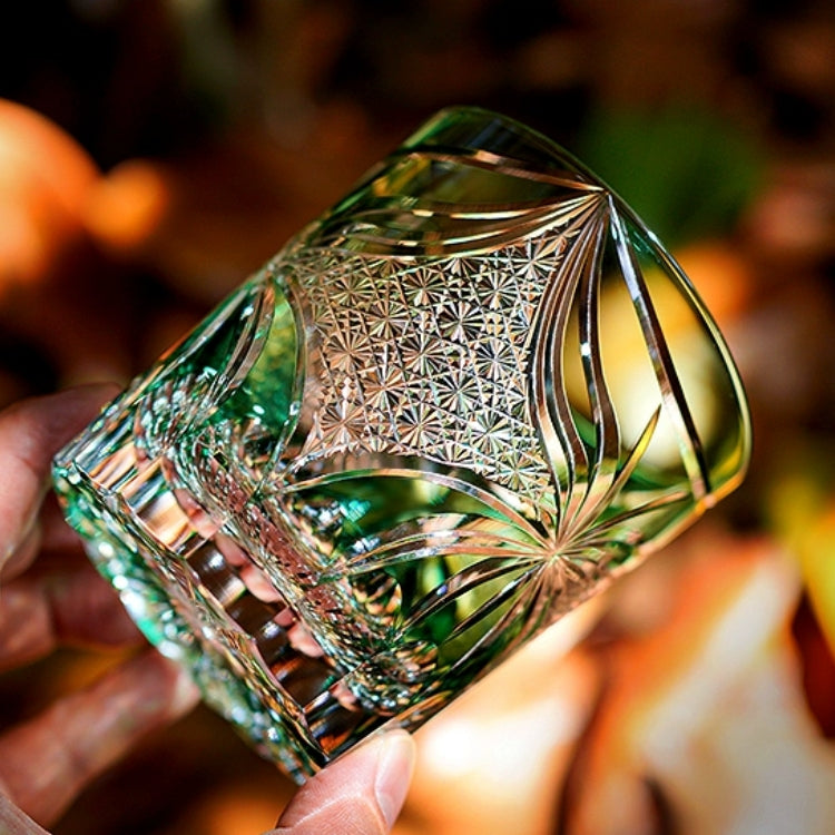 Edo Kiriko Handcrafted Lepidoptera Whisky Glass – A Flutter of Elegance in Crystal