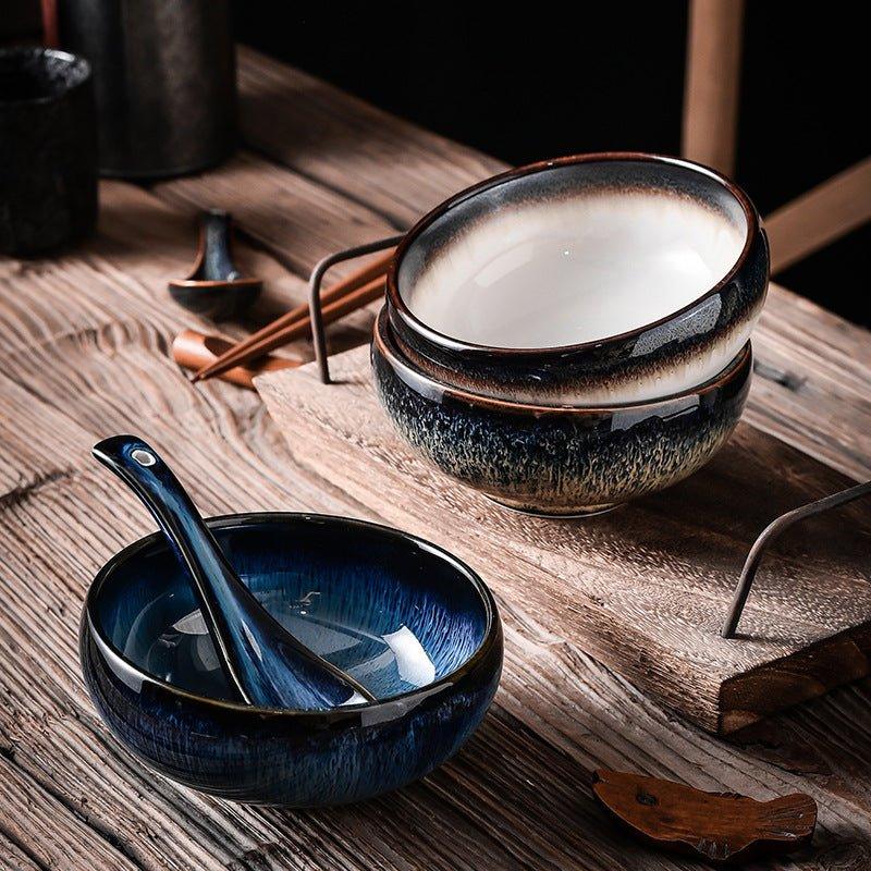 Japanese Gloss Glazed Ceramic Bowls – Radiant Elegance for Every Meal