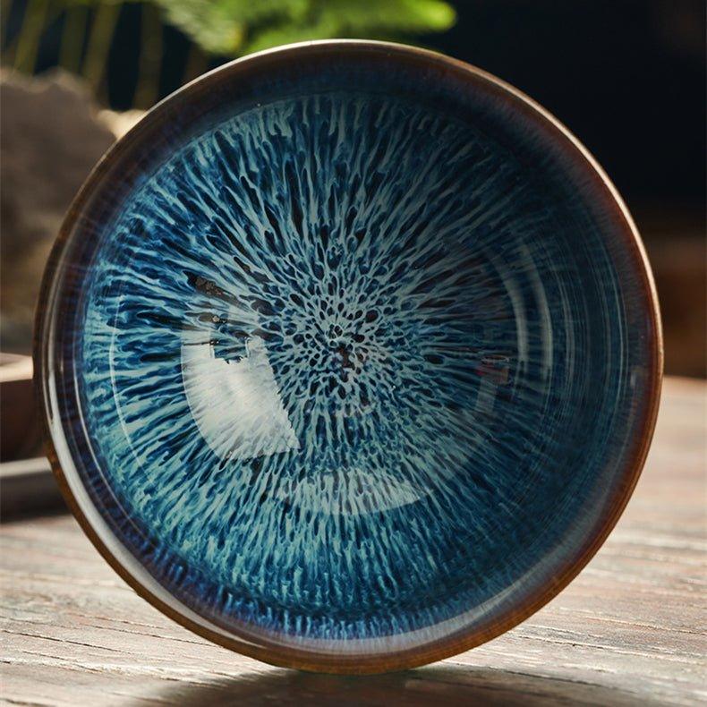 Japanese Gloss Glazed Blue Ceramic Tea Cups – Serene Hues for Your Tea Ritual