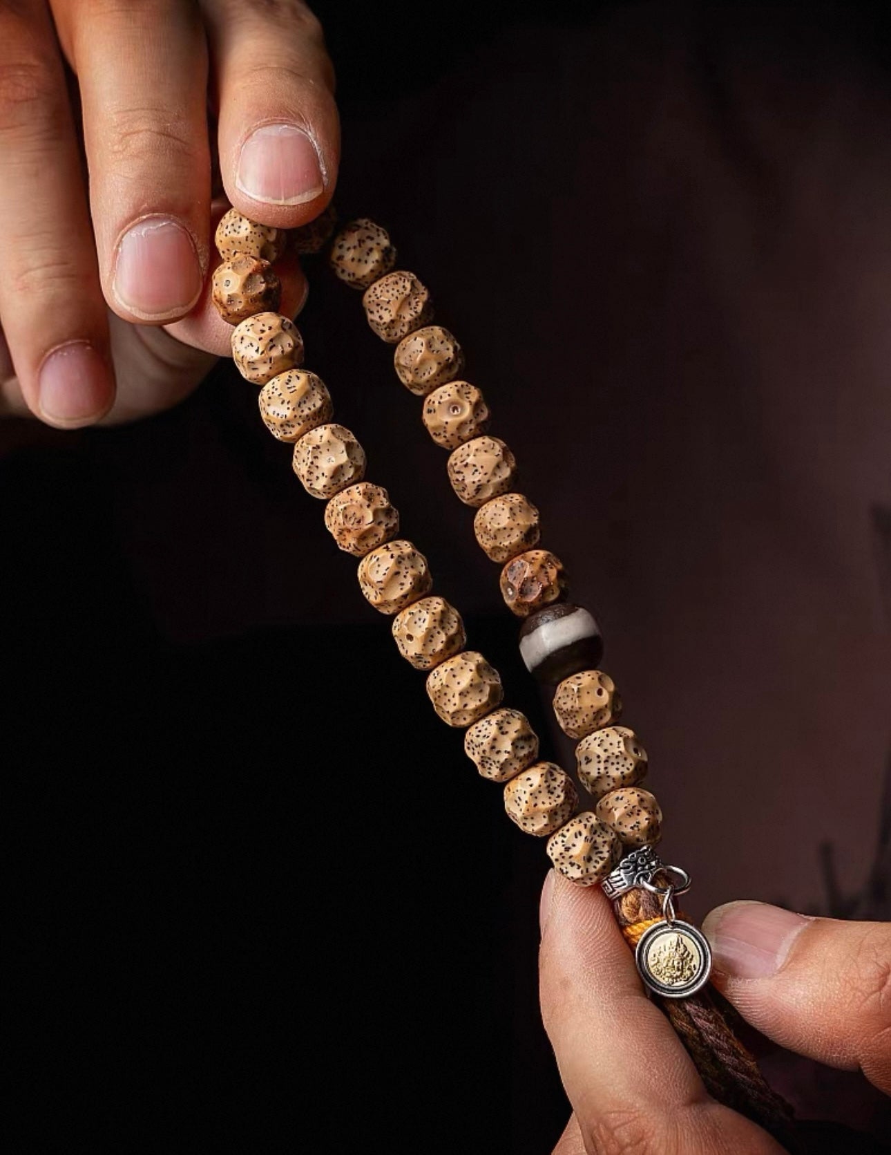 Natural Bodhi Seed Prayer Beads - The "Formless" Aged Star-Moon Bracelet