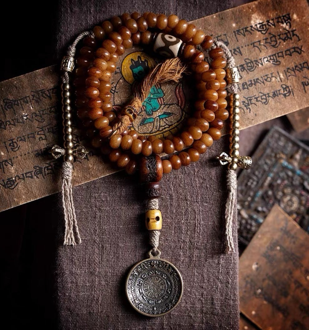 Natural Yak Bone Mala Bracelet – 108 Beads for Men & Women