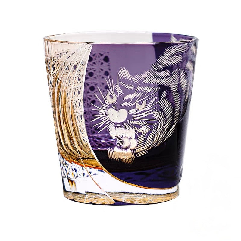 The "Majestic Tiger" Master-Edition Edo Kiriko Whiskey Glass
