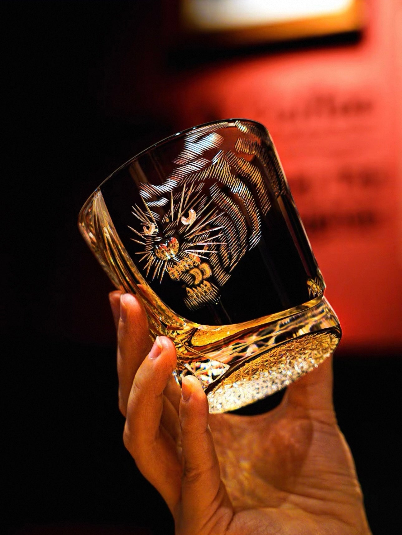 The "Majestic Tiger" Master-Edition Edo Kiriko Whiskey Glass