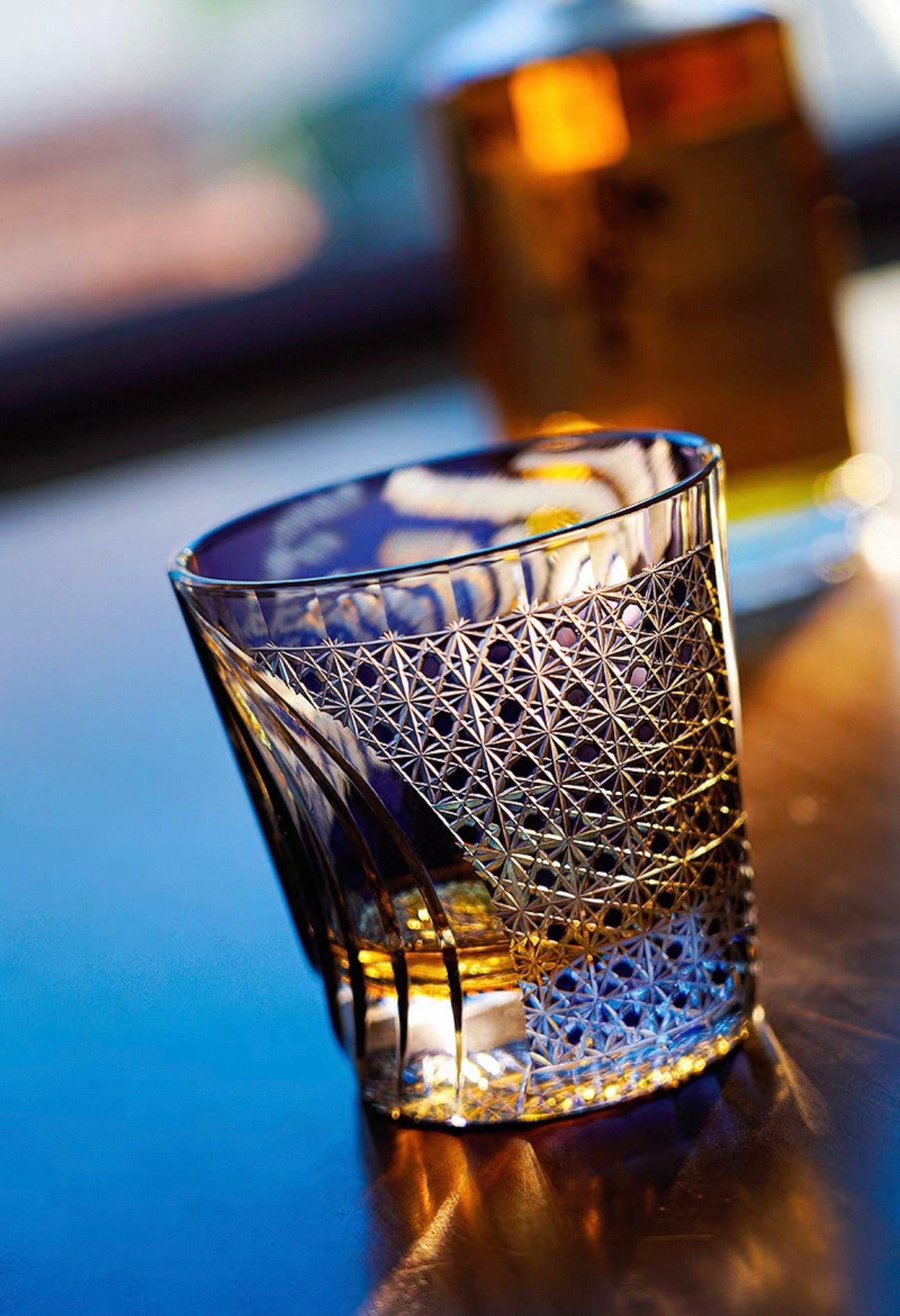 Edo Kiriko Whiskey Glass | Majestic Tiger Design