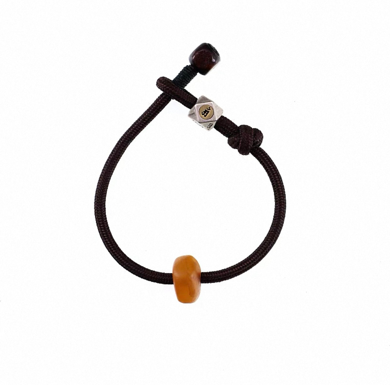 Natural Aged Amber Braided Bracelet - Original Design for Couples & Birth Year Charms