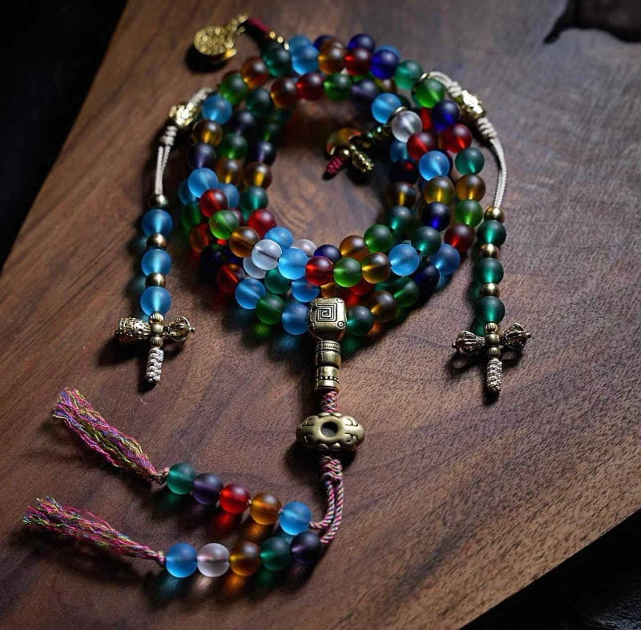 Handcrafted "Liuli" Glass Mala Bracelet/Necklace - Original Design