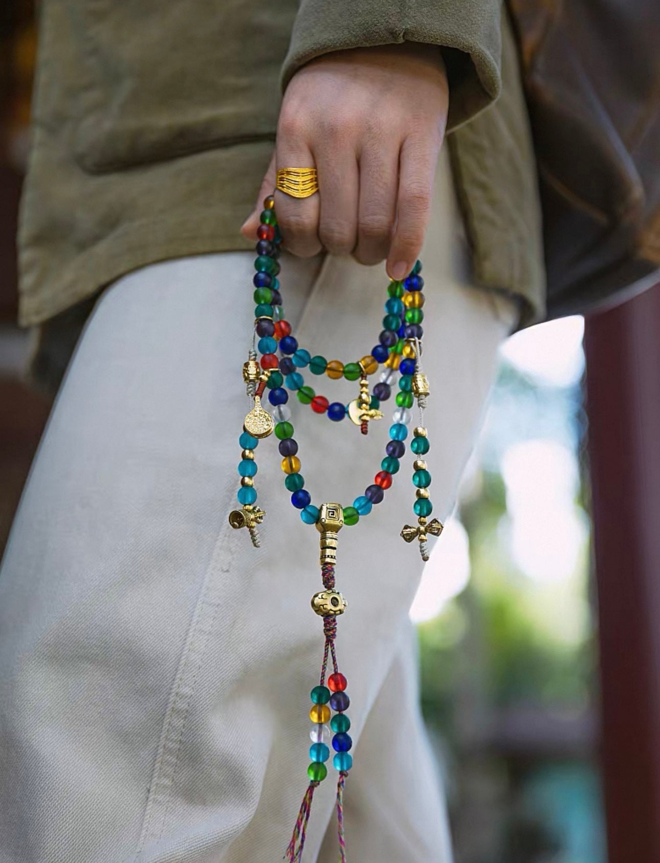 Handcrafted "Liuli" Glass Mala Bracelet/Necklace - Original Design