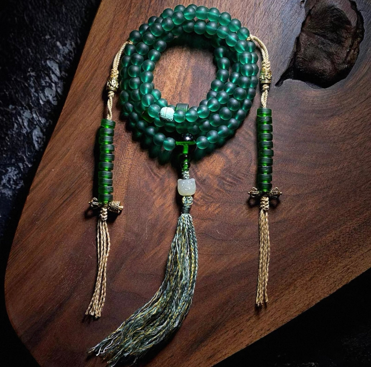 Original Design Green Tara "Liuli" Mala Bracelet - 108 Beads