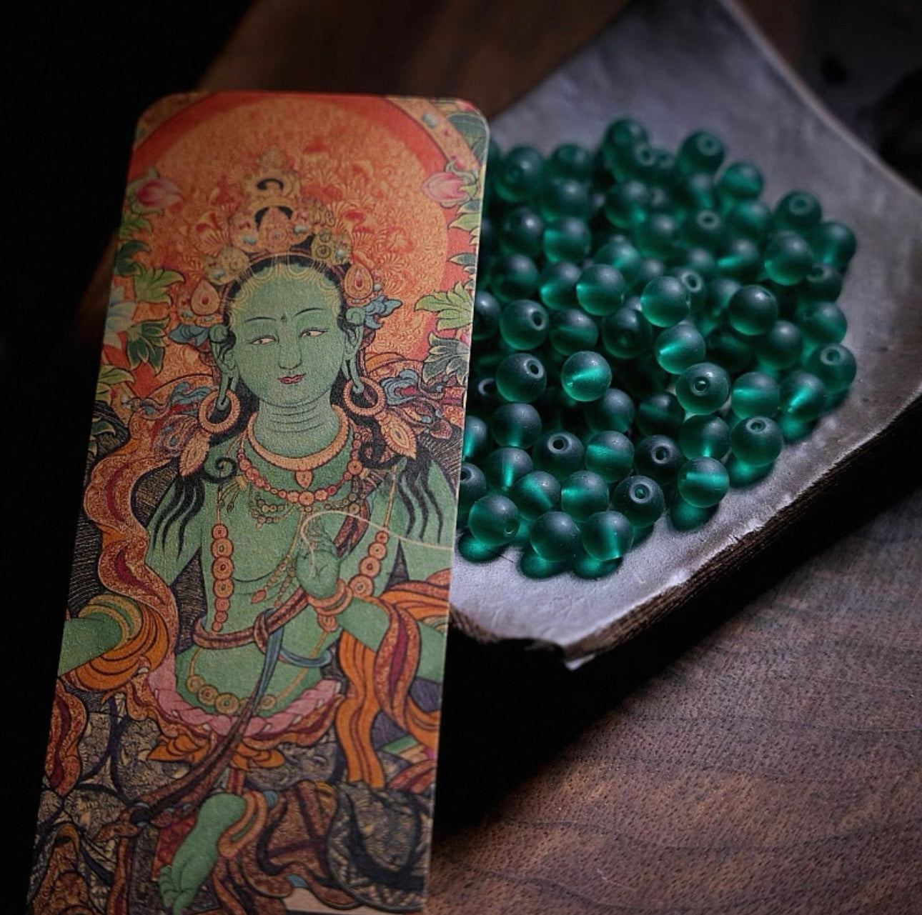 Original Design Green Tara "Liuli" Mala Bracelet - 108 Beads