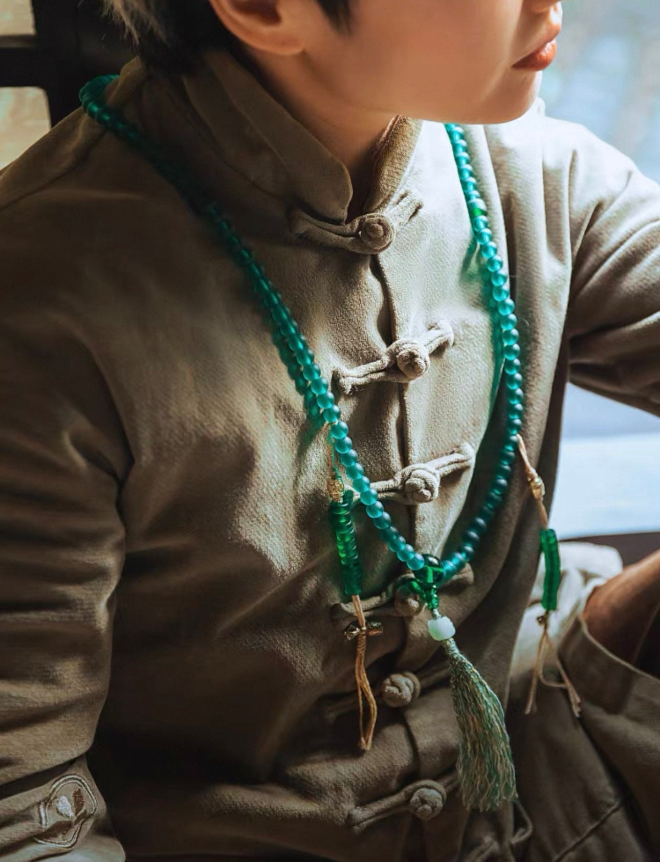 Original Design Green Tara "Liuli" Mala Bracelet - 108 Beads