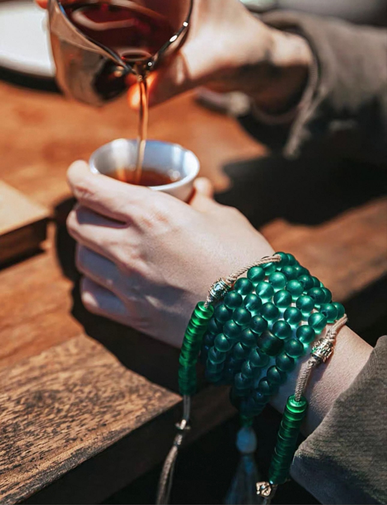 Original Design Green Tara "Liuli" Mala Bracelet - 108 Beads