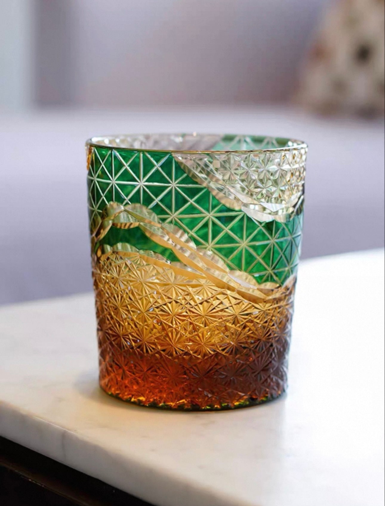 Edo Kiriko Handcrafted Karmic Whisky Glass - Thumbnail 2