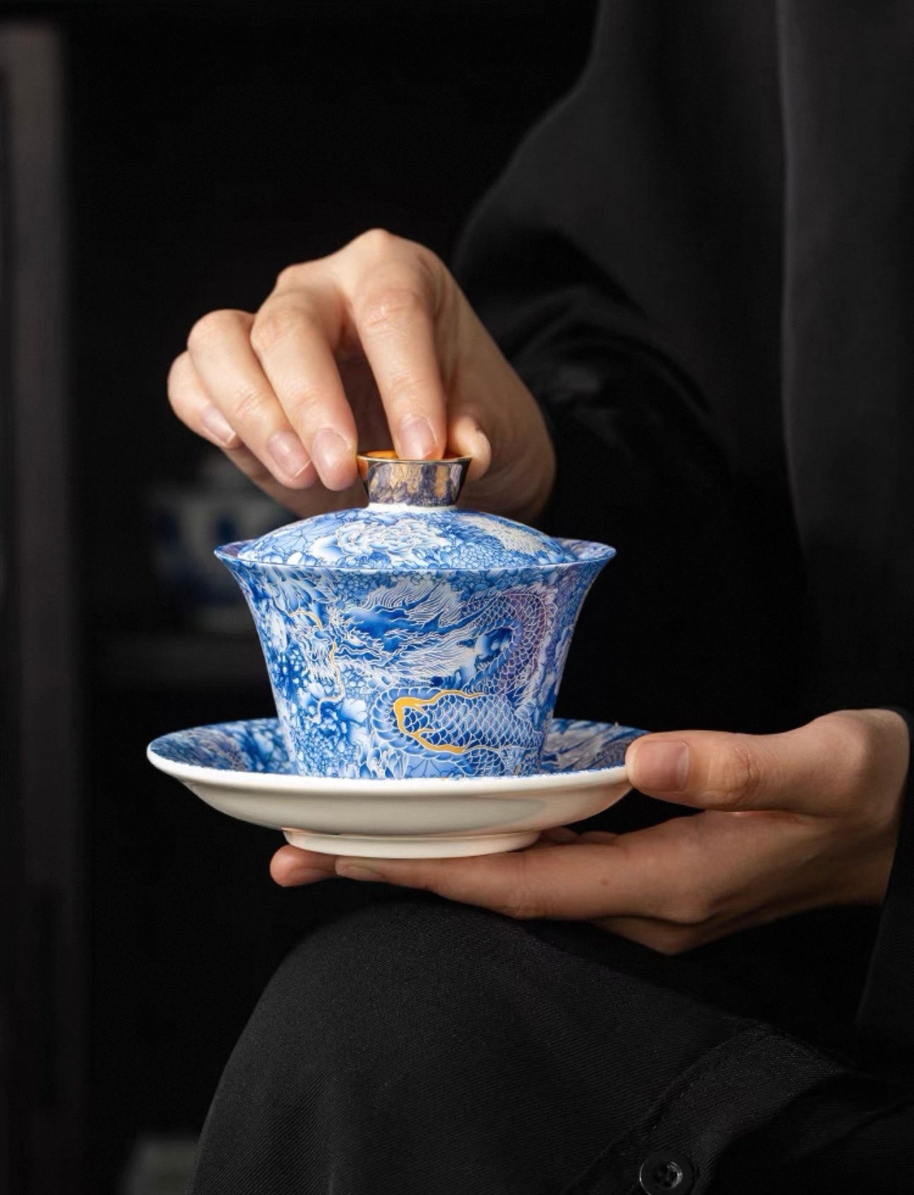 The Silver Dragon "Hovering" Gaiwan Tea Set