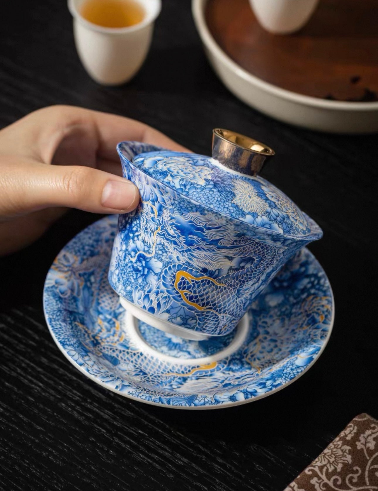 The Silver Dragon "Hovering" Gaiwan Tea Set