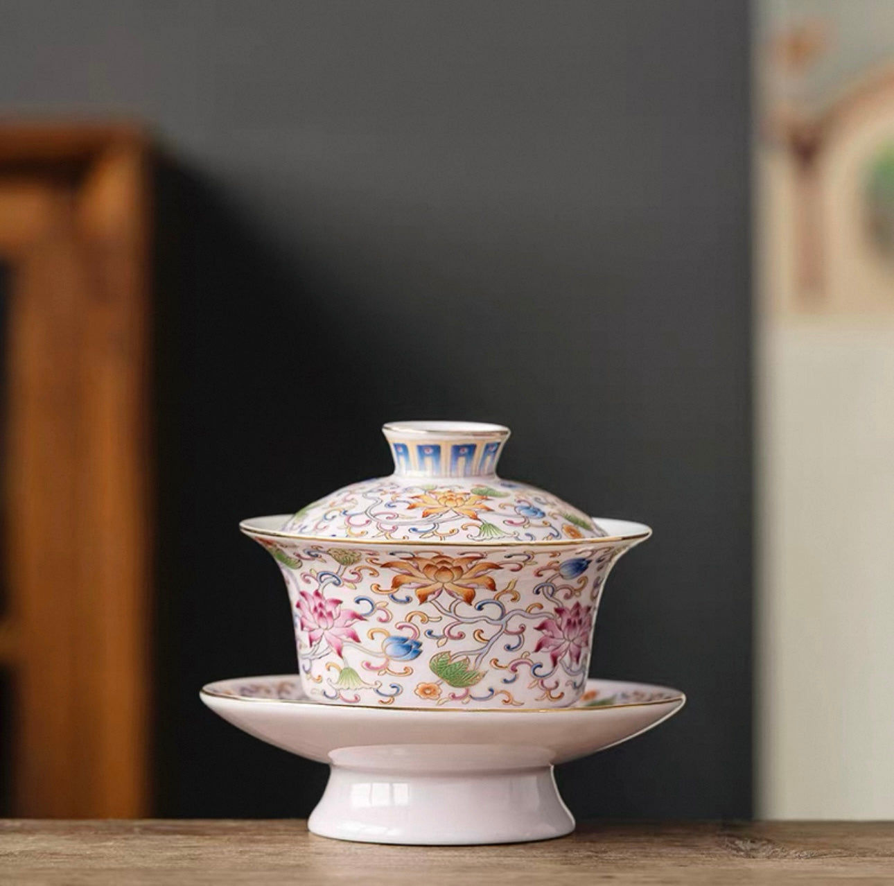 Filigree Enamel Gaiwan - Handcrafted for Tea Lovers