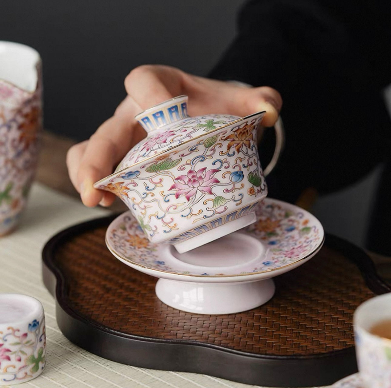Filigree Enamel Gaiwan - Handcrafted for Tea Lovers
