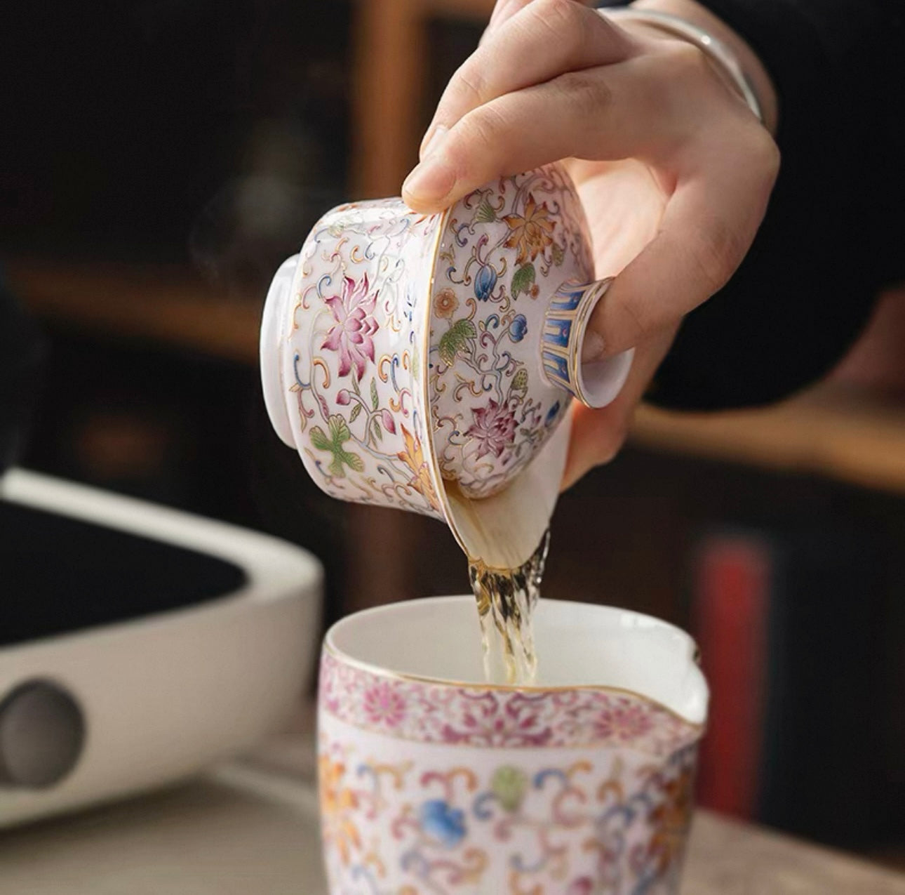 Filigree Enamel Gaiwan - Handcrafted for Tea Lovers