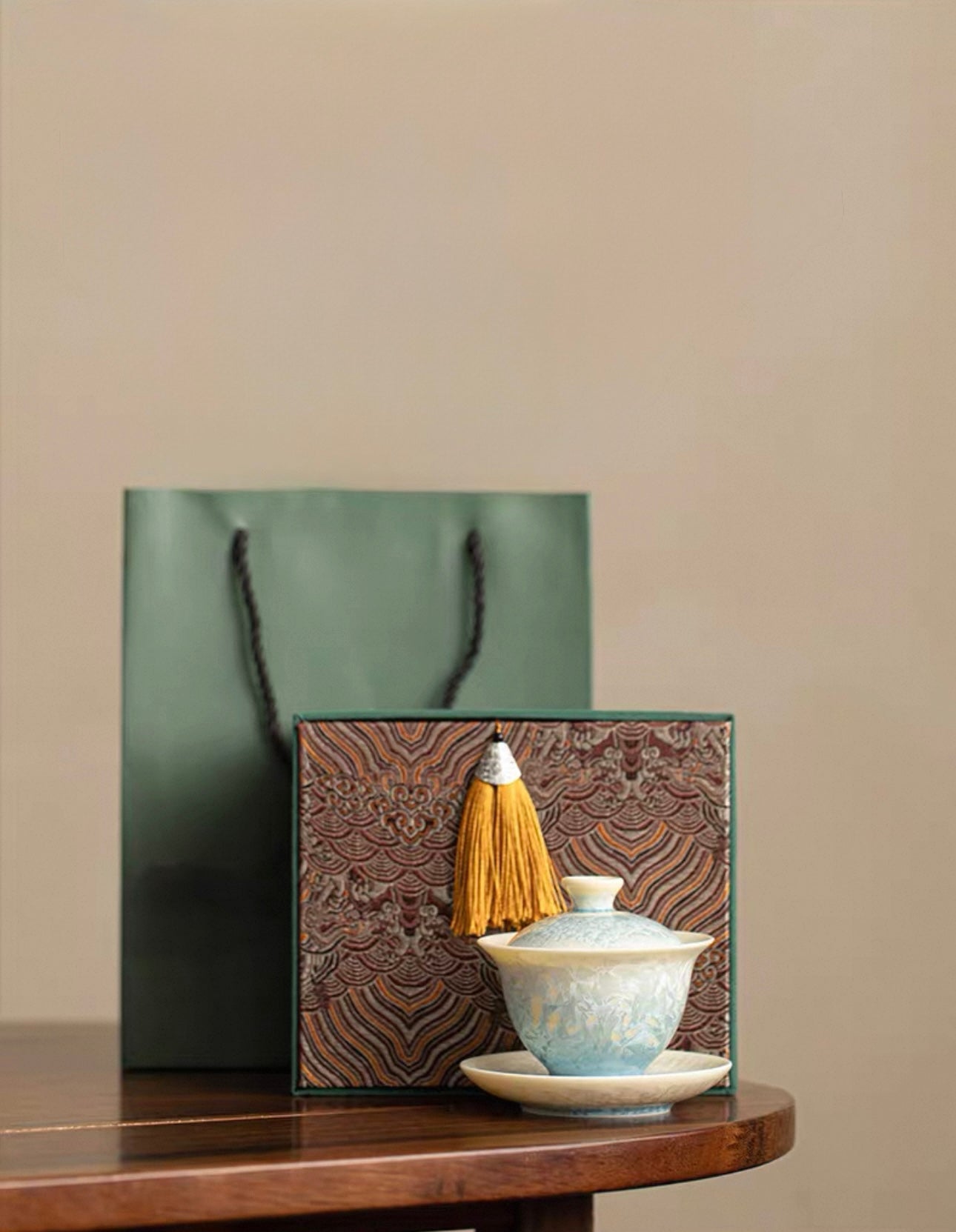 Elegant Crystalline Glaze Gaiwan Tea Set