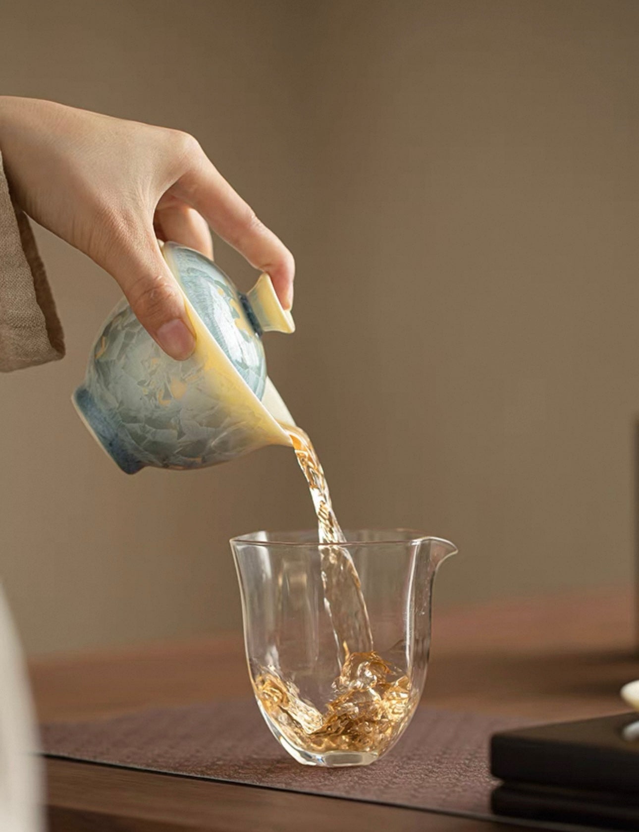 Elegant Crystalline Glaze Gaiwan Tea Set