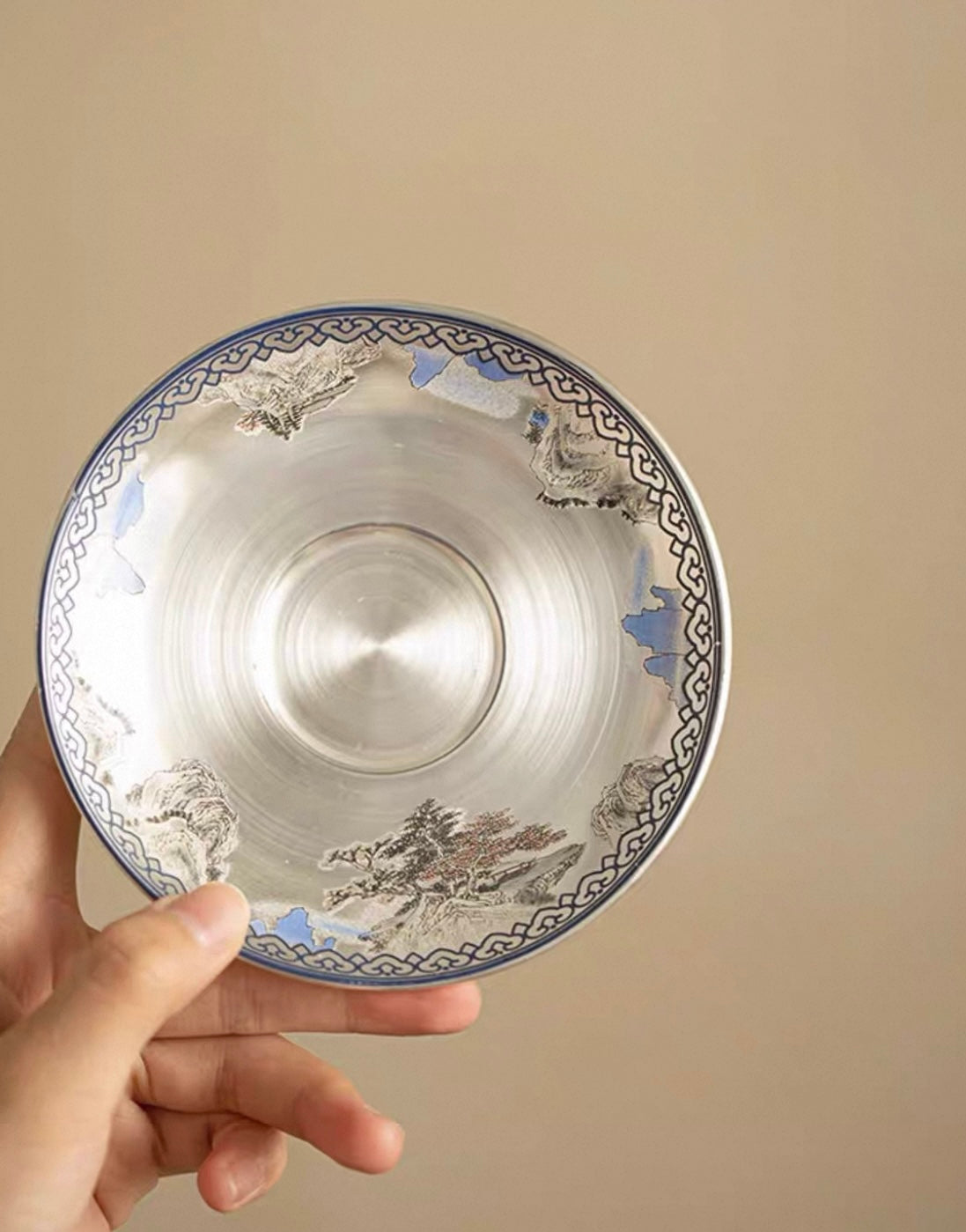 Silvery Mountainscape Gaiwan - A High-End Tea Masterpiece