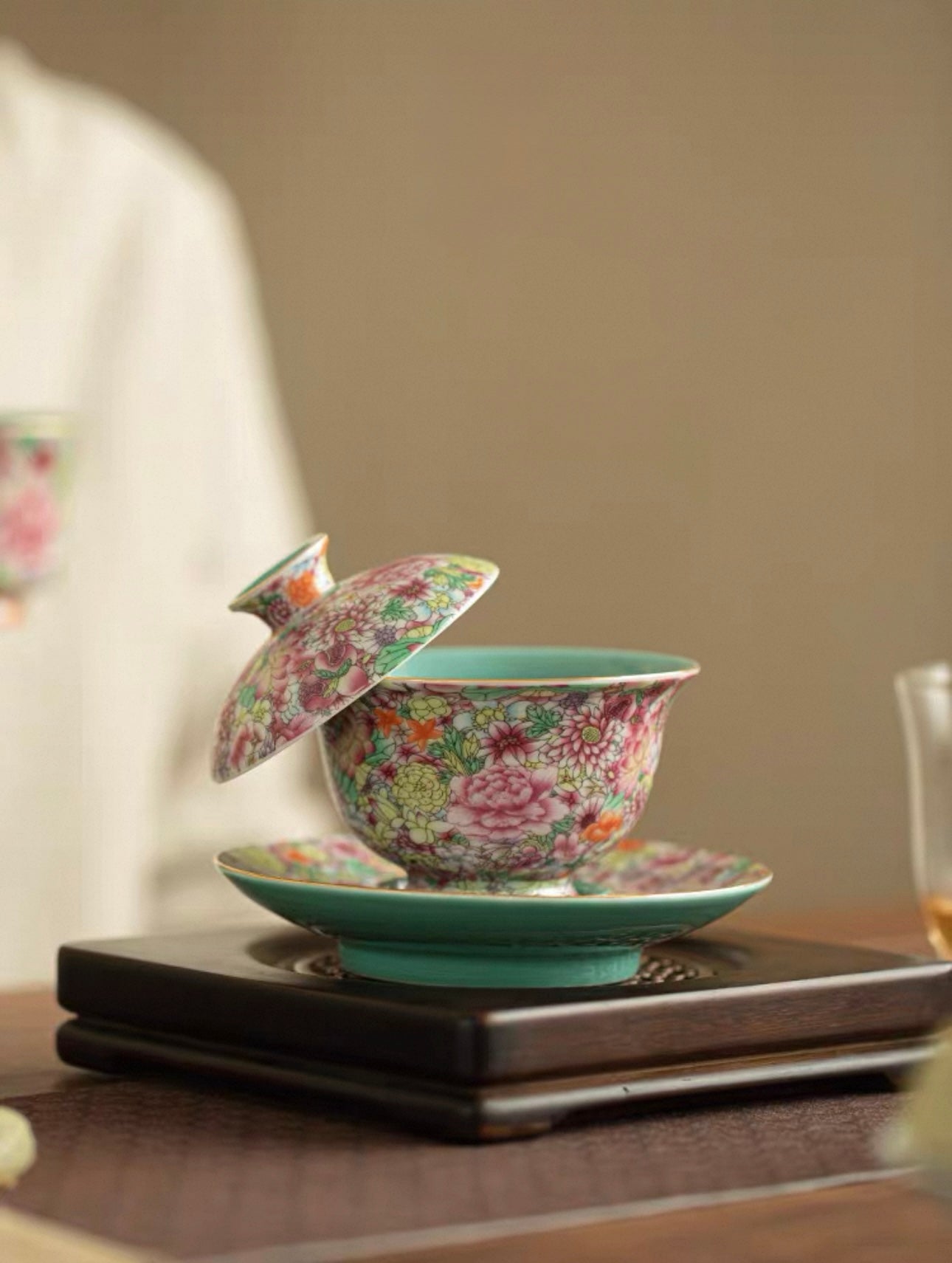 Enamel "Myriad Flowers" Gaiwan Tea Set