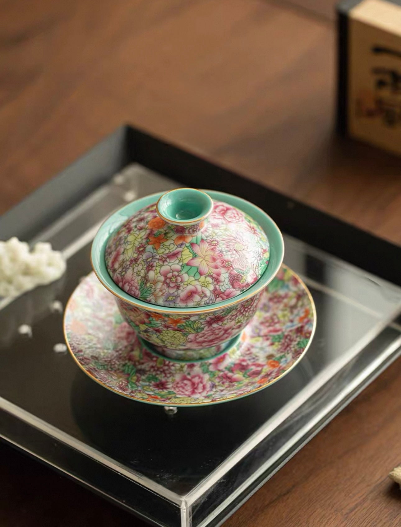 Enamel "Myriad Flowers" Gaiwan Tea Set