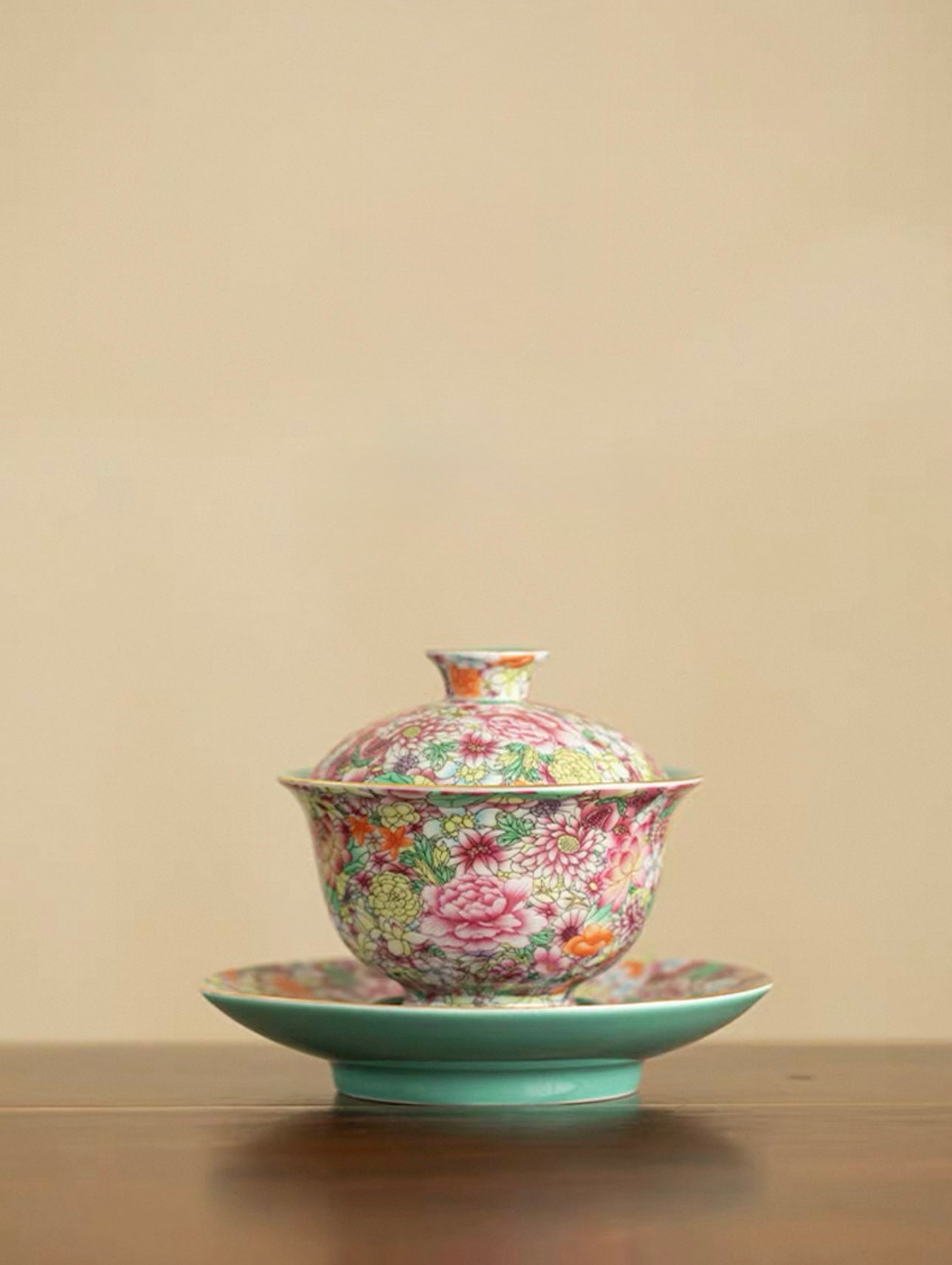 Enamel "Myriad Flowers" Gaiwan Tea Set