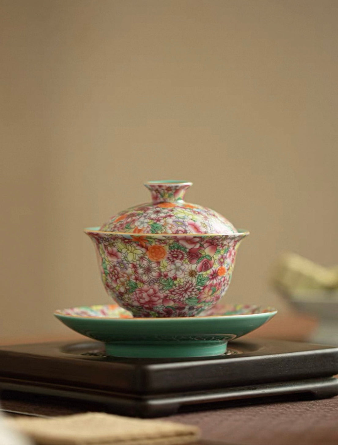 Enamel "Myriad Flowers" Gaiwan Tea Set