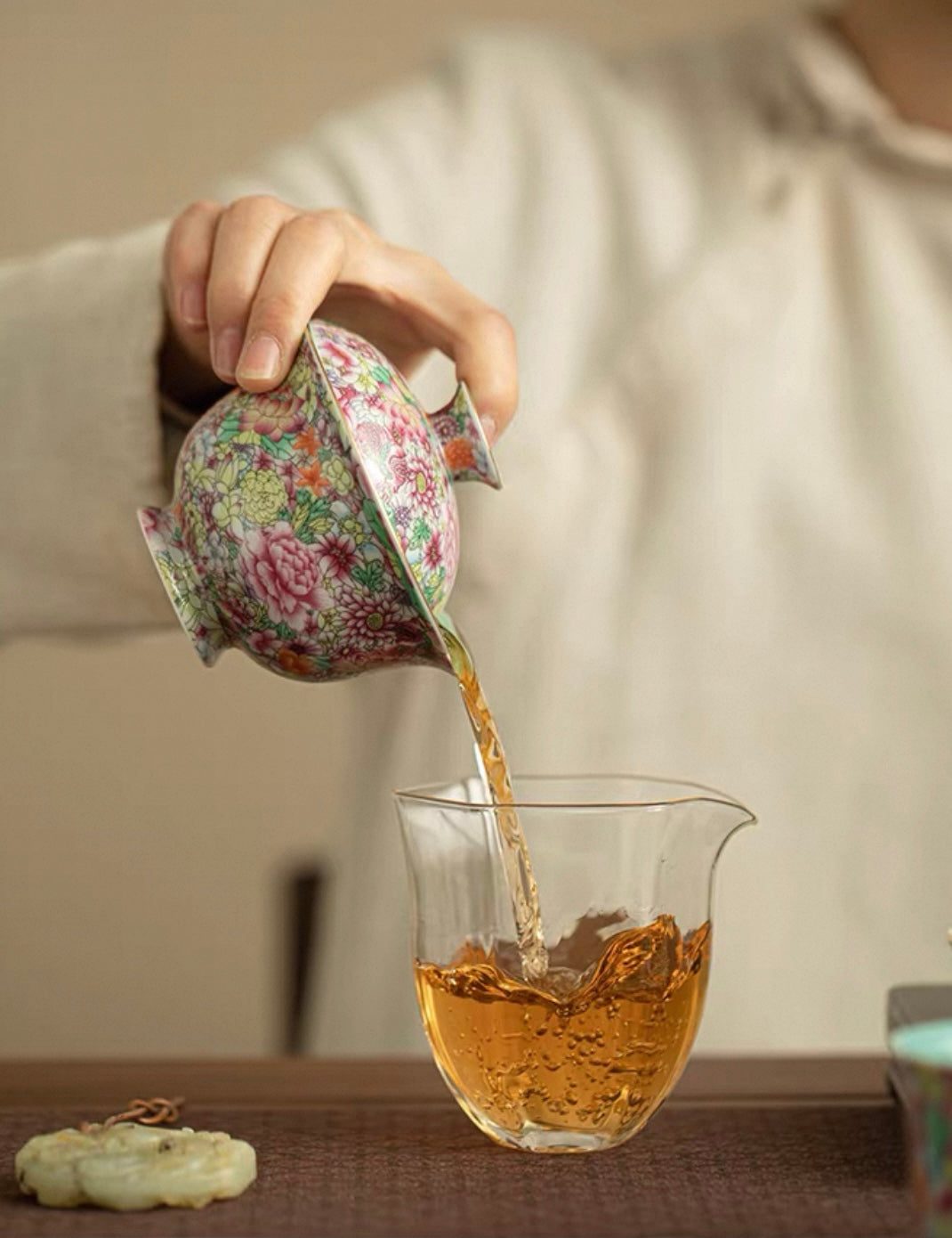 Enamel "Myriad Flowers" Gaiwan Tea Set