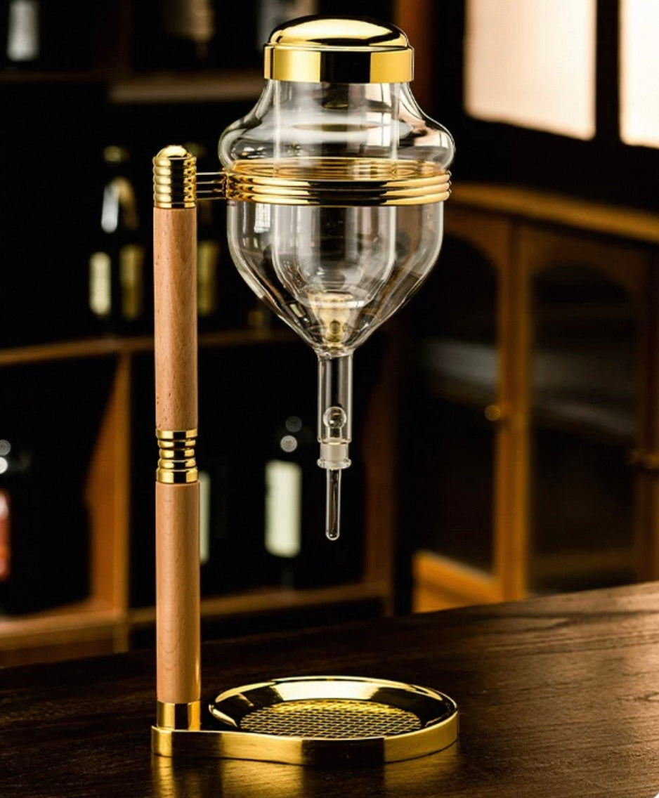 Elegant Glass Wine Dispenser Set - Gold Pin-type