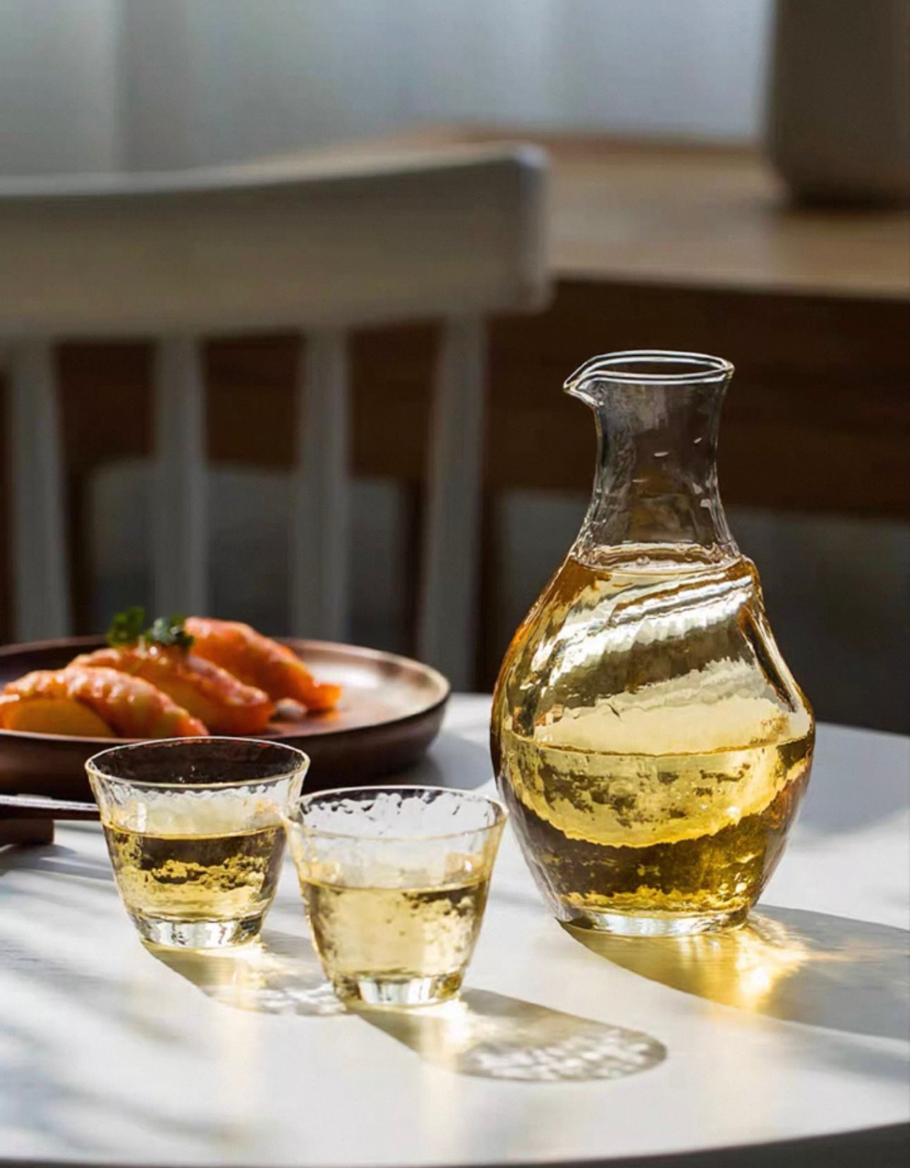 Japanese Amber Hammered Ice Sake Set - Thumbnail 4