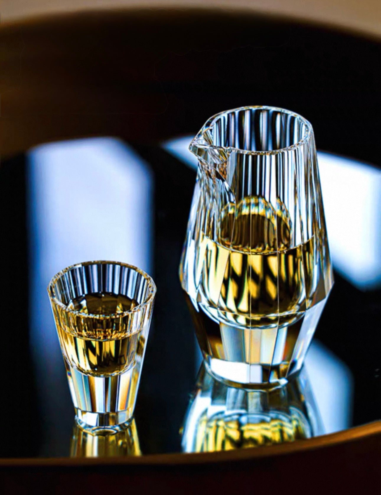 Handcrafted Cut-Glass K9 Crystal Liquor Decanter Set