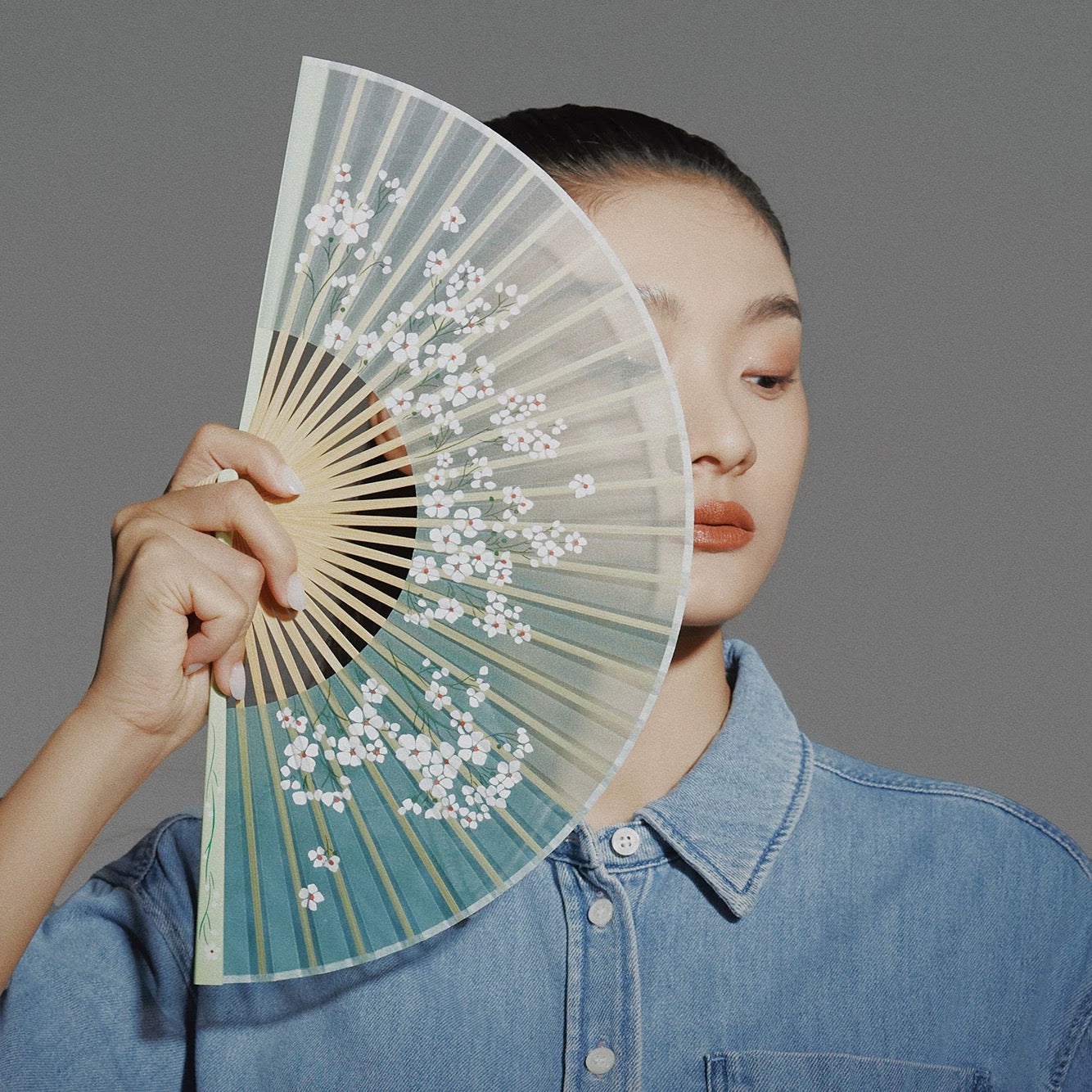 Premium Silk & Bamboo Folding Fan | 8-Inch Seasonal Collection