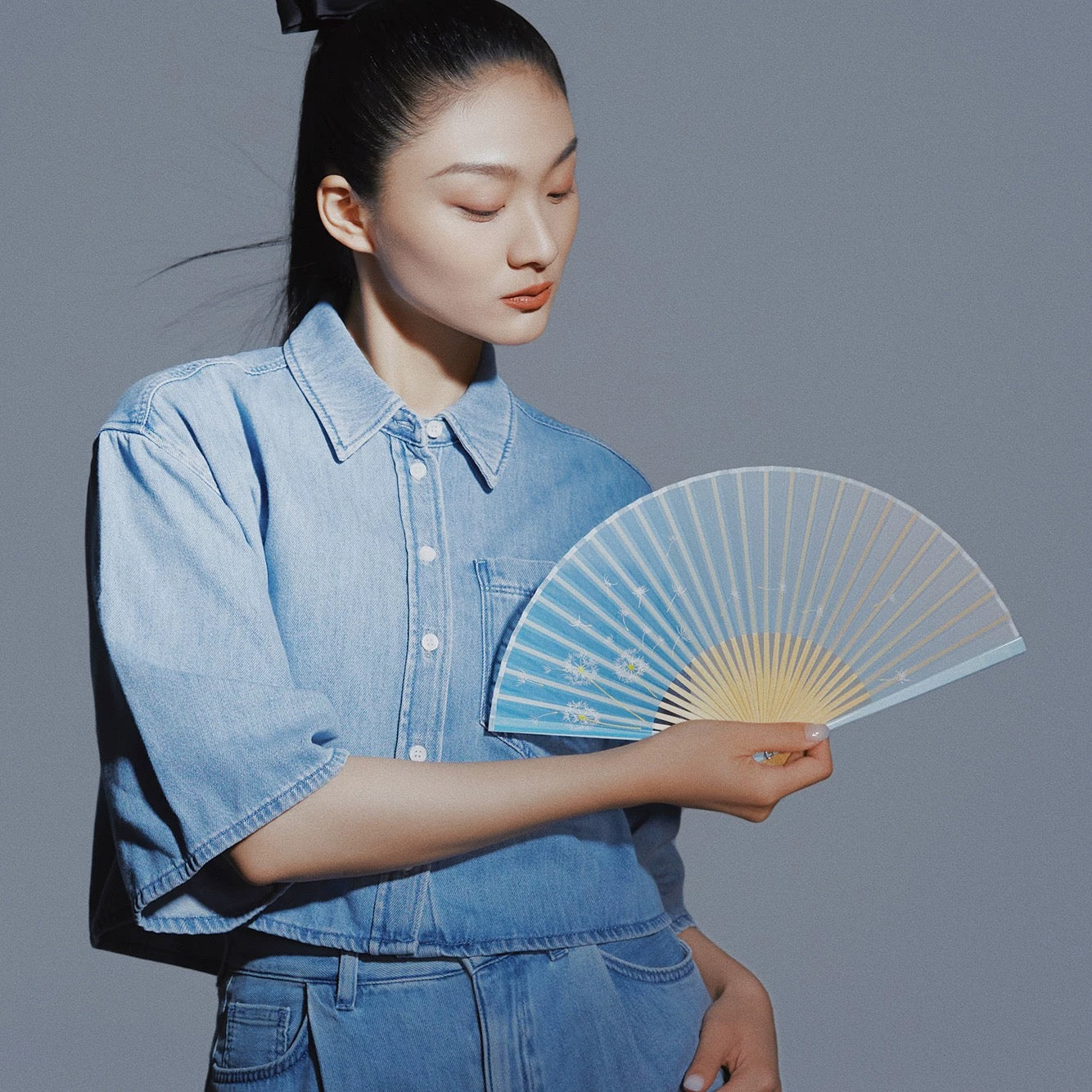 Premium Silk & Bamboo Folding Fan | 8-Inch Seasonal Collection