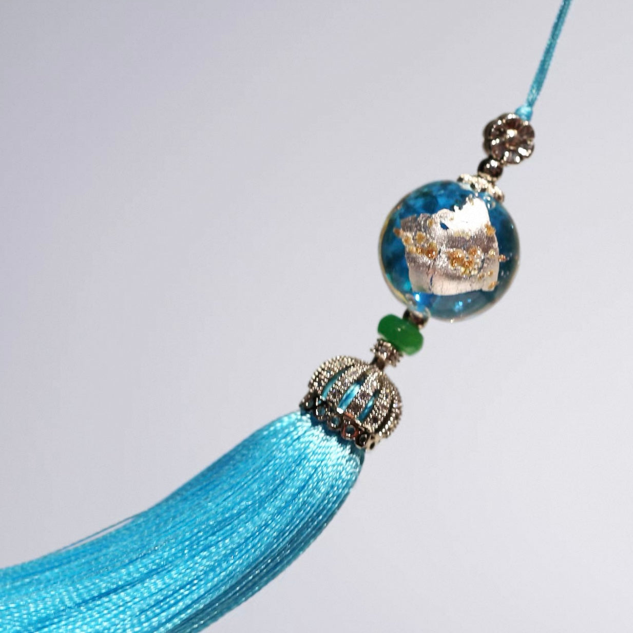 Handmade Glazed Crown Fan Tassel | Premium Folding Fan Accessory