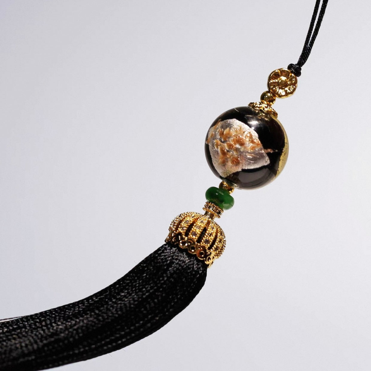 Handmade Glazed Crown Fan Tassel | Premium Folding Fan Accessory