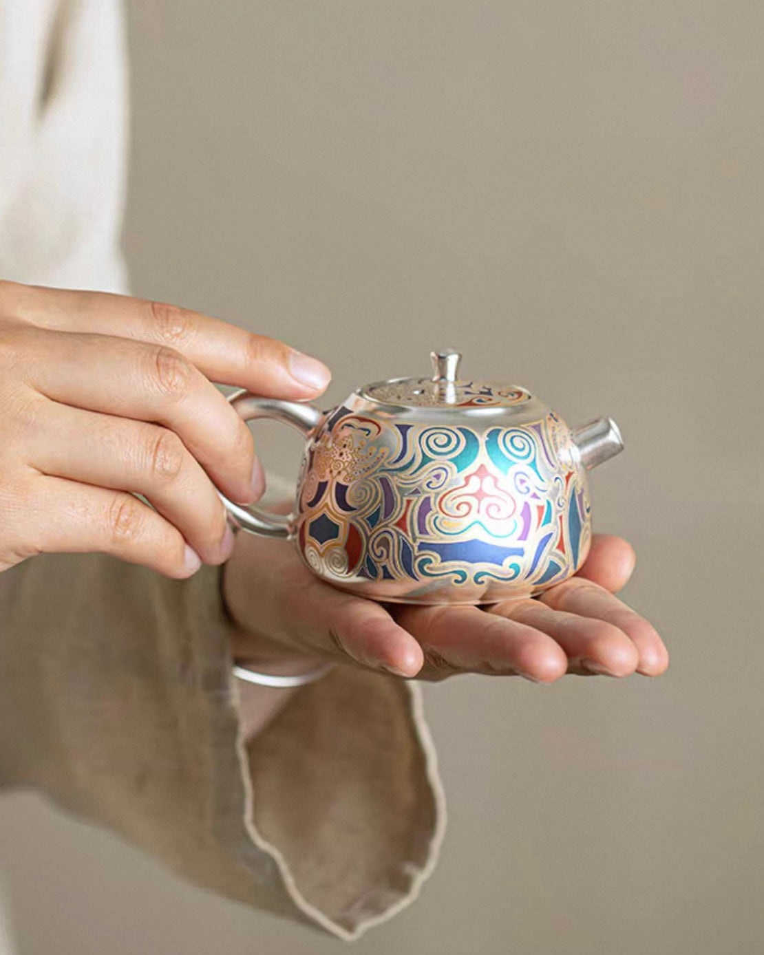 Dunhuang "Gold & Silver Inlay" Ceramic Tea Trio | Premium Heritage Gift Set