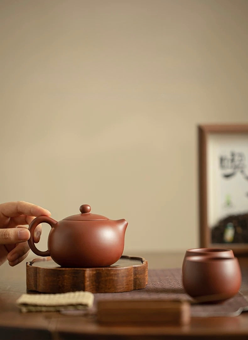 Minimalist Luxury Purple Clay Tea Set | Compact Trio for Home & Office