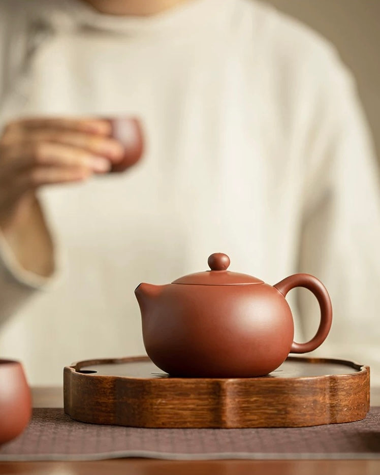 Minimalist Luxury Purple Clay Tea Set | Compact Trio for Home & Office