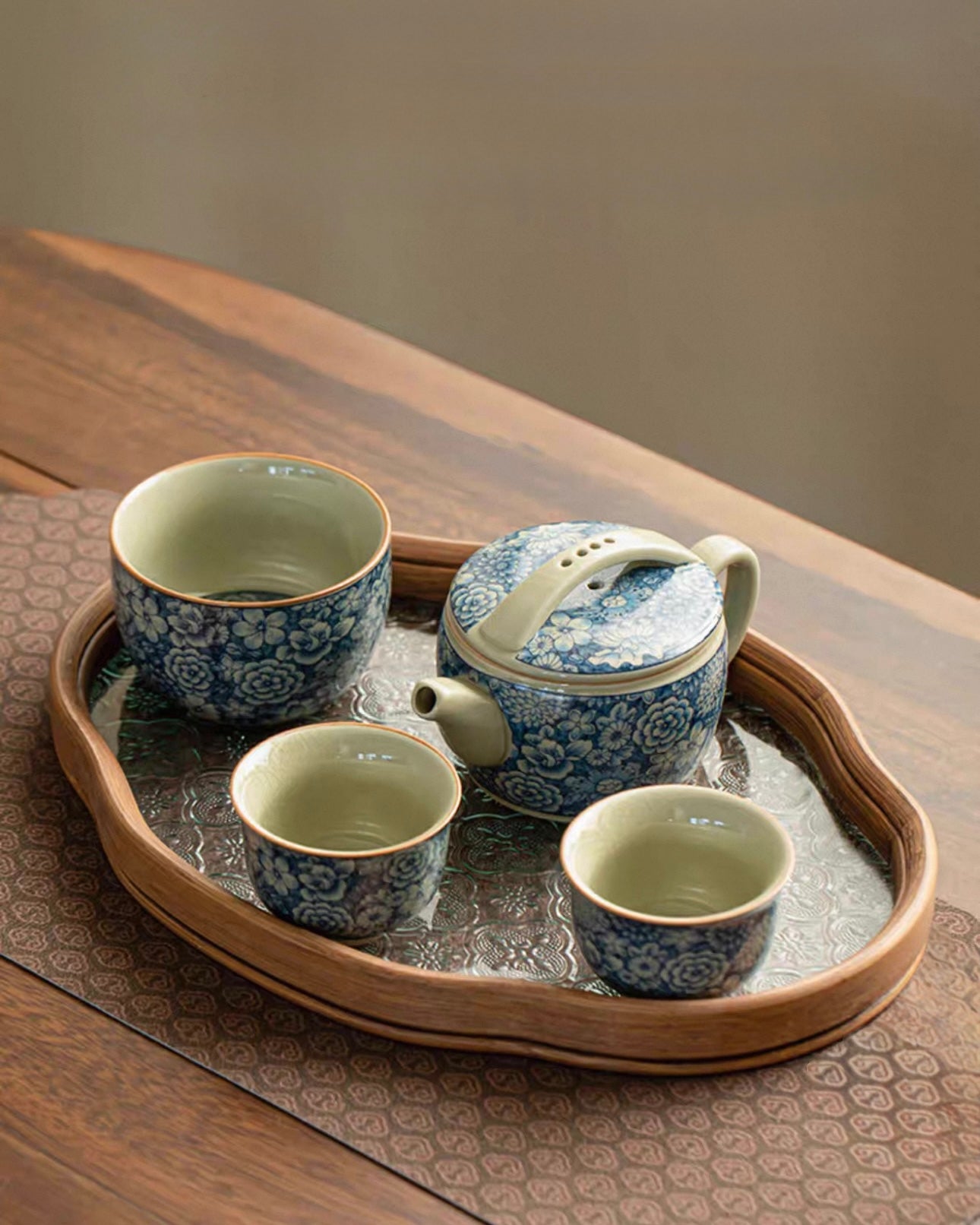 Antique Style "Ten Thousand Flowers" Han-Wa Tea Set - Thumbnail 3