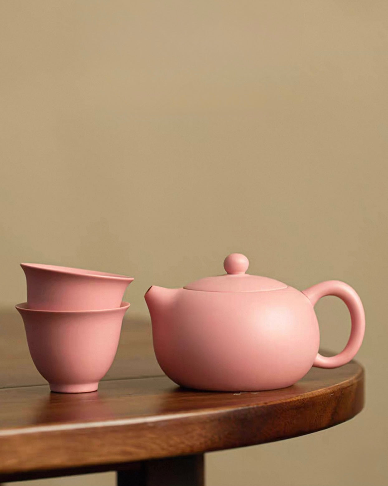 Feminine Luxury "Pink Sand" Xishi Tea Set | Handcrafted Purple Clay Trio