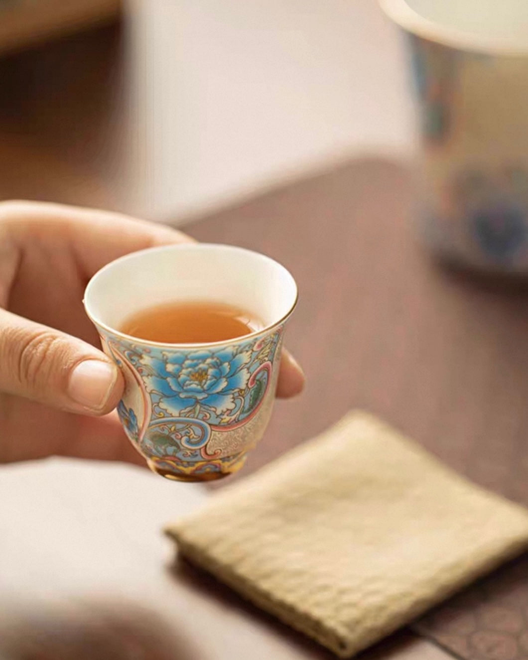 Cloisonné Silver-Inlaid Tea Set | 160ml Enamel Pot & 2 Tasting Cups