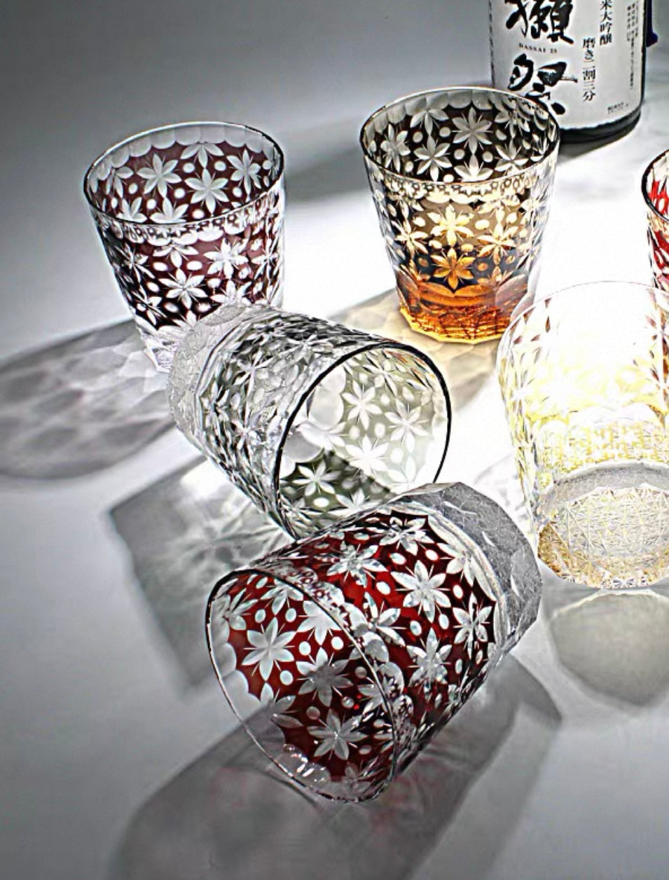 Edo Kiriko Handcrafted Royal Blossom Whisky Glass – A Timeless Ode to Opulence