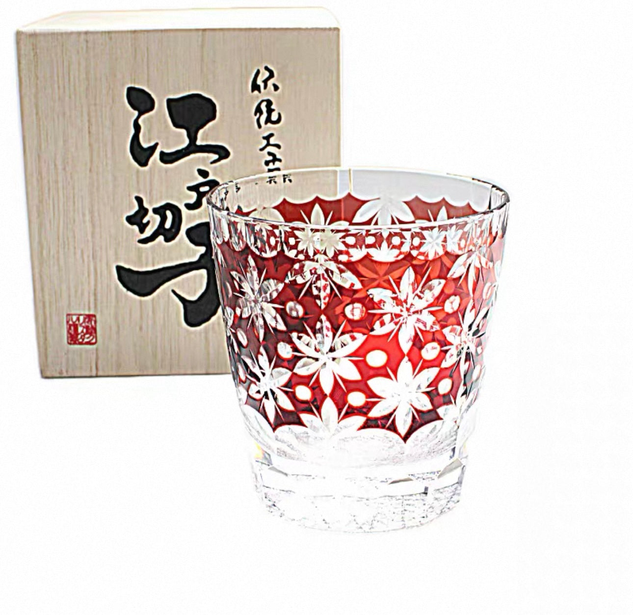 Edo Kiriko Handcrafted Royal Blossom Whisky Glass – A Timeless Ode to Opulence