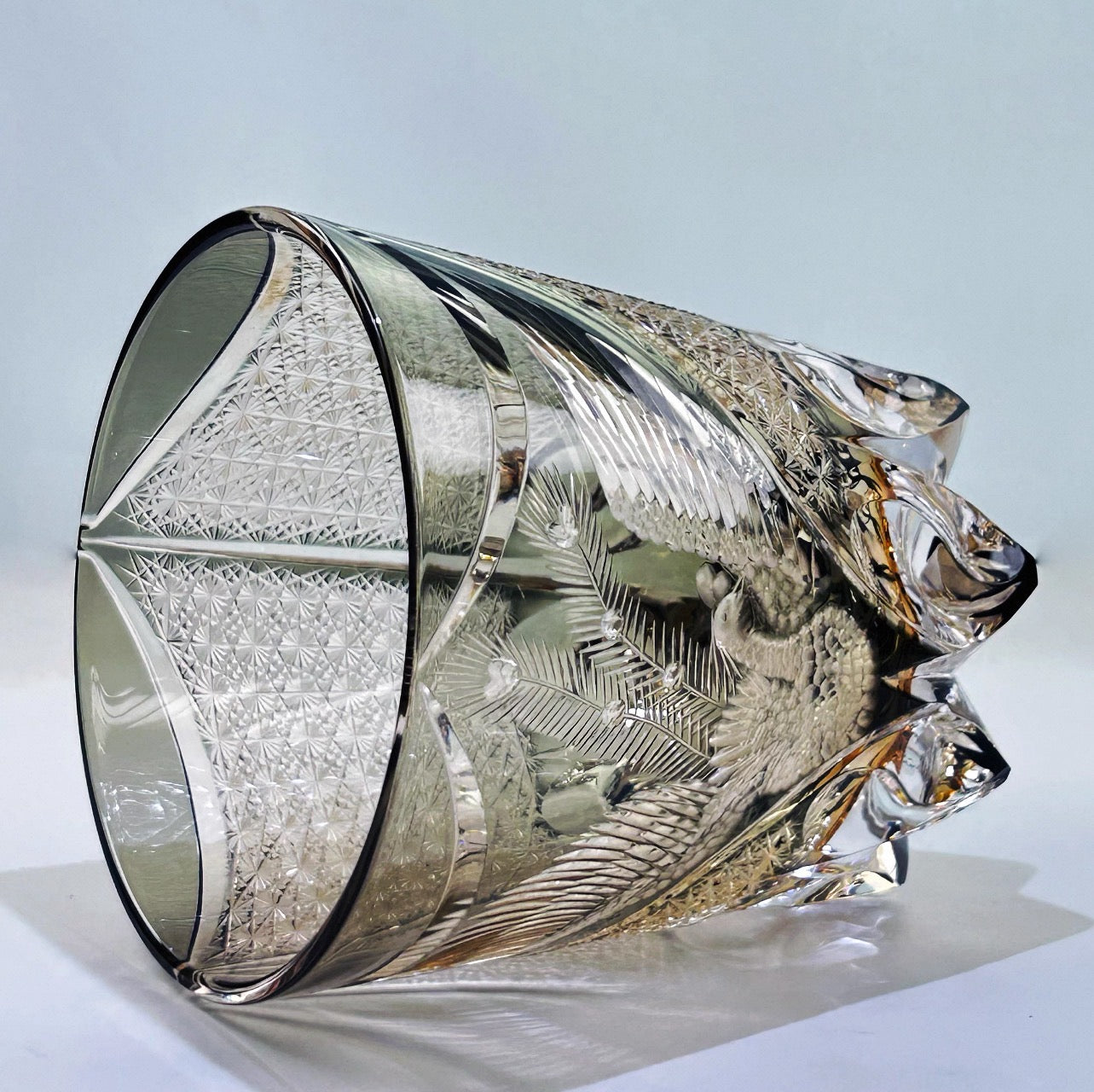 Edo Kiriko Handcrafted Dancing Phoenix Whisky Glass – A Soaring Symphony in Crystal