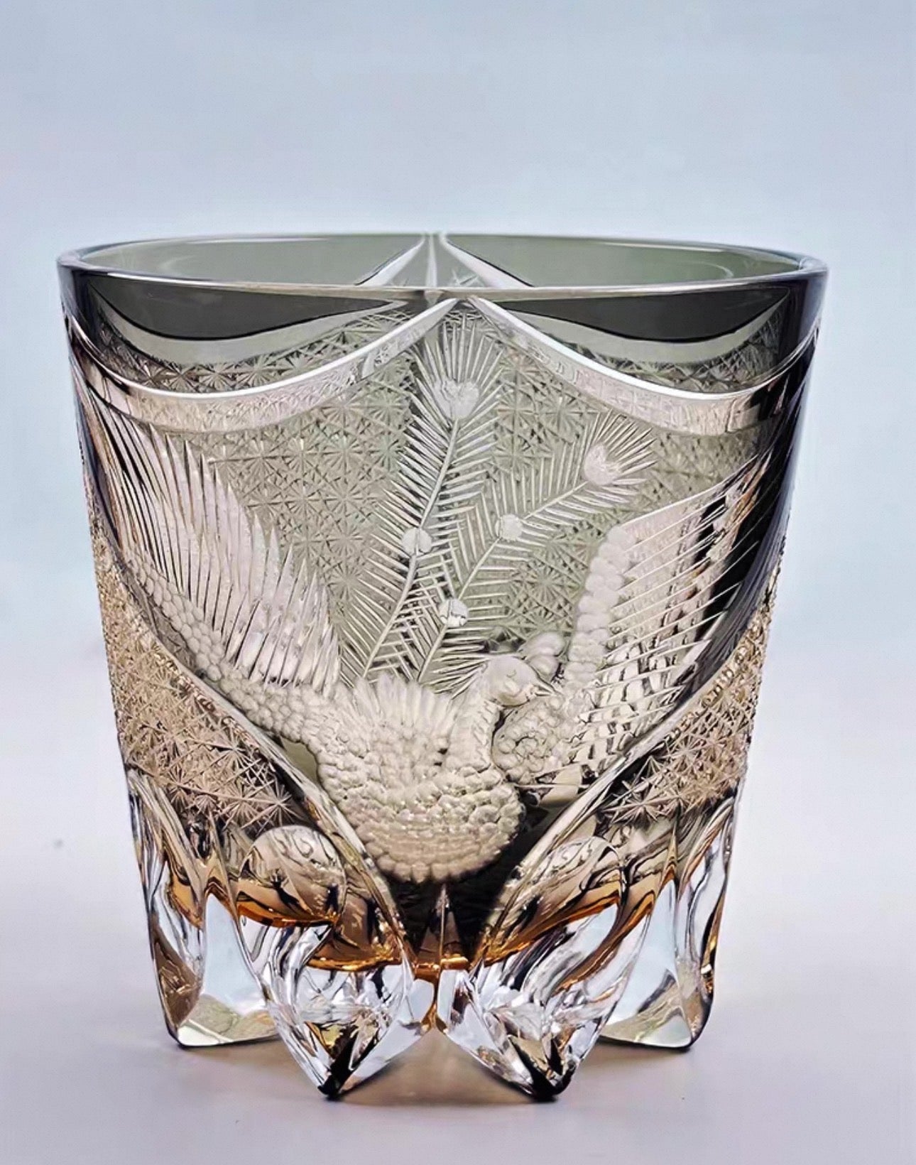 Edo Kiriko Handcrafted Dancing Phoenix Whisky Glass – A Soaring Symphony in Crystal